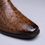 Ostrich Pattern Leather Chelsea Ankle Boots for Men - View 4