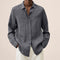 Oversized Linen Button-Down Shirt for Men - Grey