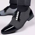 Patent Cap Toe Lace-Up Oxford for Men - Grey