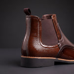 Patent Leather Pointed Toe Chelsea Boots with Elastic Side Panels for Men - View 3