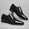Patent Leather Pointed Toe Lace-Up Oxford Shoes for Men