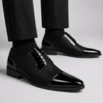 Patent Leather Pointed Toe Lace-Up Oxford Shoes for Men - View 2