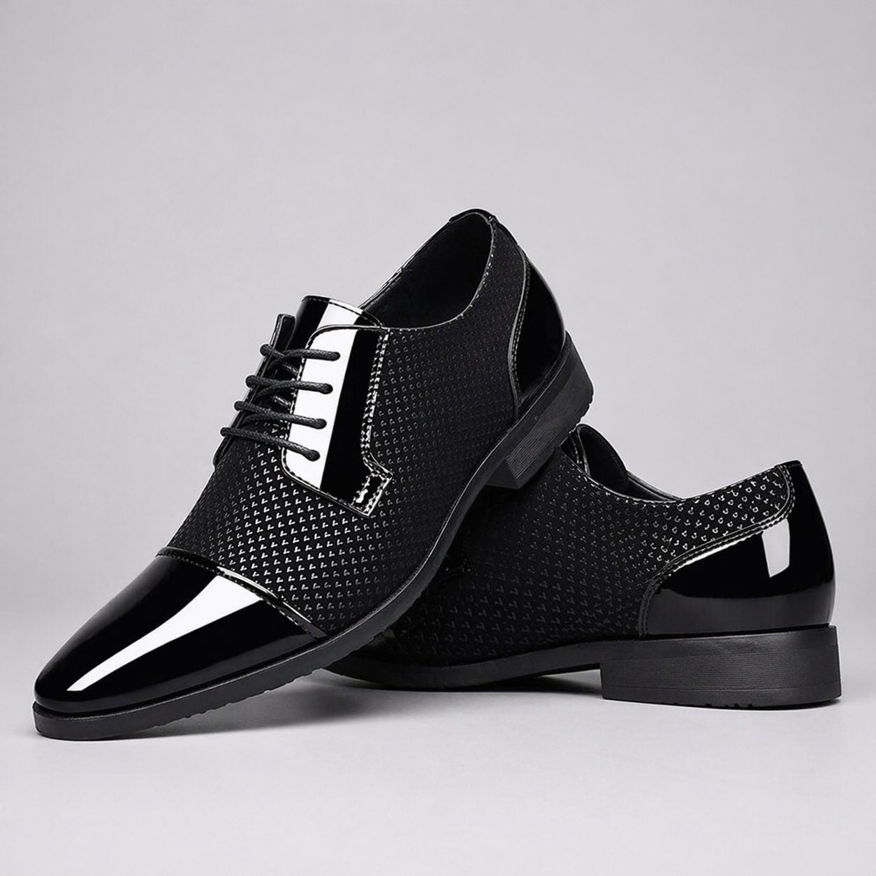 Patent Leather Pointed Toe Lace-Up Oxford Shoes for Men - View 3