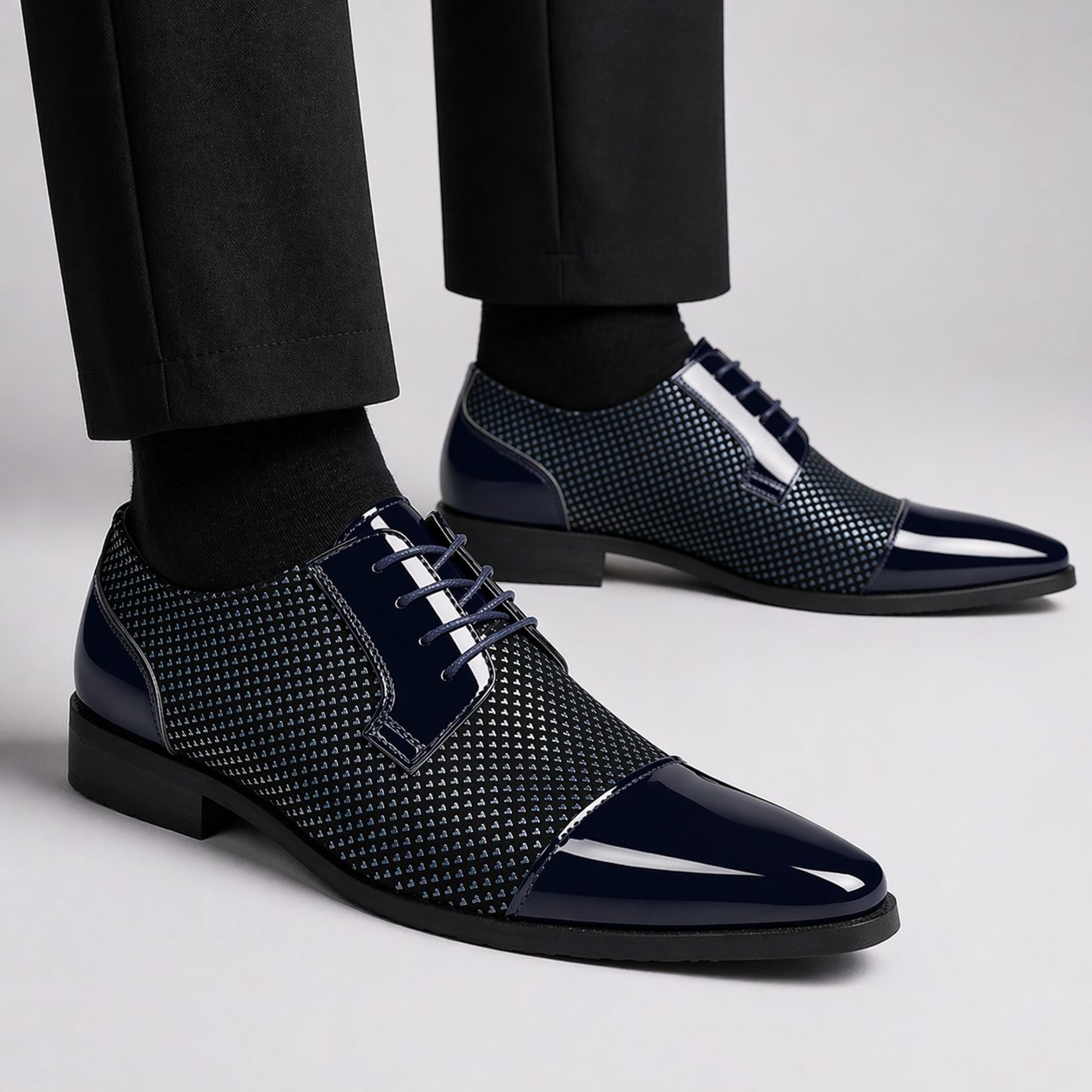 Patent Leather Pointed Toe Lace-Up Oxford Shoes for Men - View 5