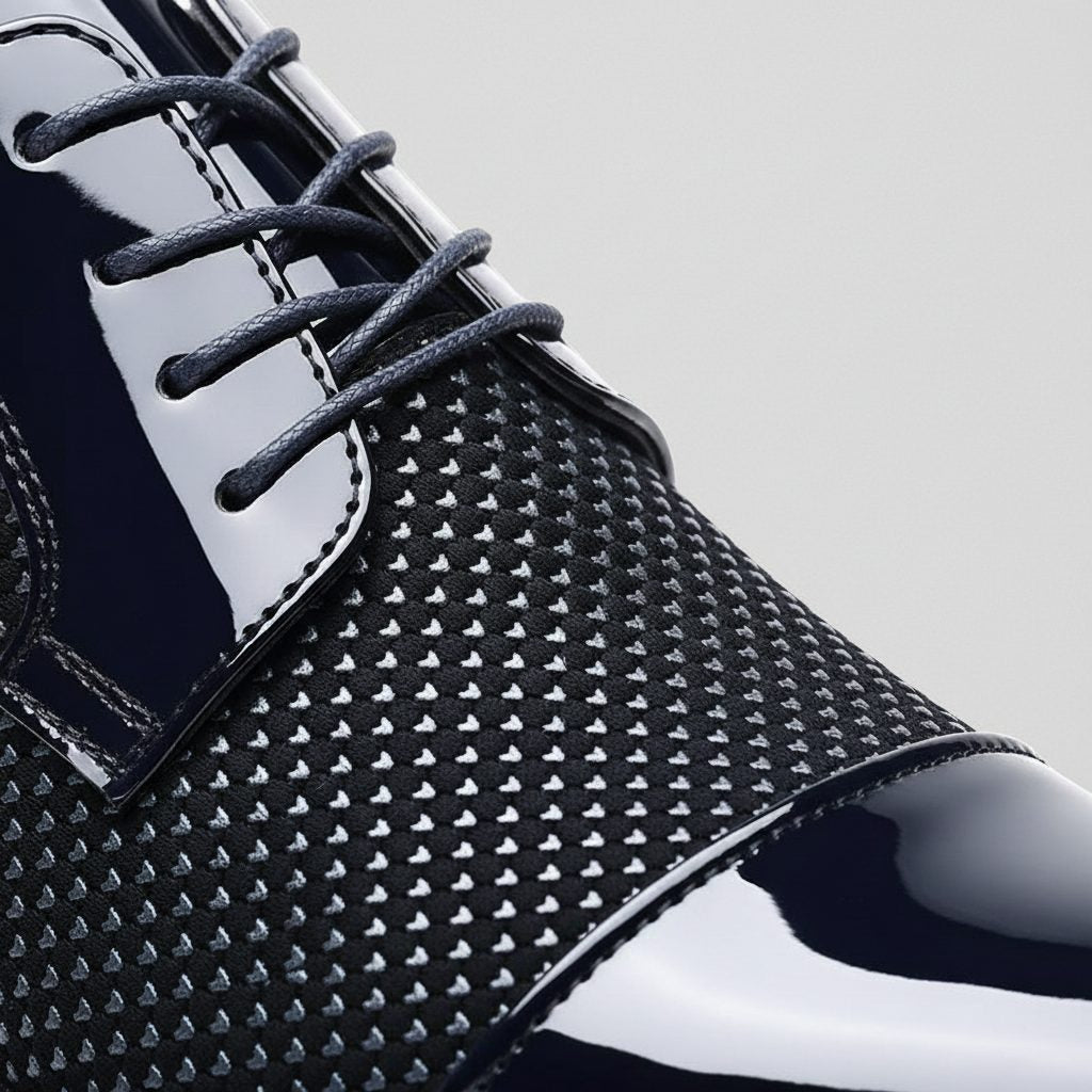 Patent Leather Pointed Toe Lace-Up Oxford Shoes for Men - View 7