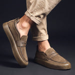 Penny Strap Microsuede Chunky Sole Loafers for Men - View 2