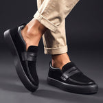 Penny Strap Microsuede Chunky Sole Loafers for Men - View 6