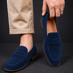 Penny Strap Nubuck Leather Loafers for Men - View 2