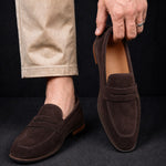 Penny Strap Nubuck Leather Loafers for Men - View 8