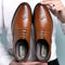 Perforated Wingtip Lace-Up Oxford Shoes for Men - Brown