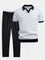 Pinstripe Knit Polo and Tapered Trousers Set for Men