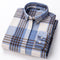 Plaid Button-Down Shirt for Men - Light Blue/Black