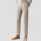 Pleated Slim Fit Trousers for Men - Beige