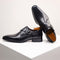 Pointed Toe Monk Strap Leather Formal Shoes for Men - Black