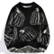 Pumpkin Pattern Knit Sweater for Men - Black
