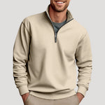 Quarter-Zip Sweatshirt for Men - Beige