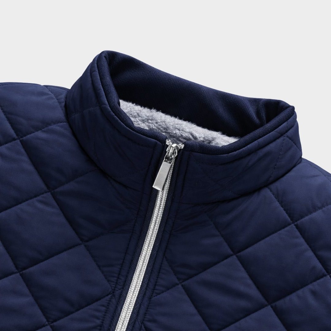Quilted Bomber Jacket with Fleece Lining for Men - View 5