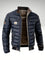 Quilted Puffer Jacket with Chest Pockets for Men - Navy