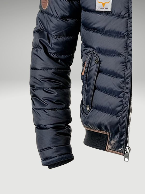 Quilted Stand Collar Winter Puffer Jacket for Men - View 3