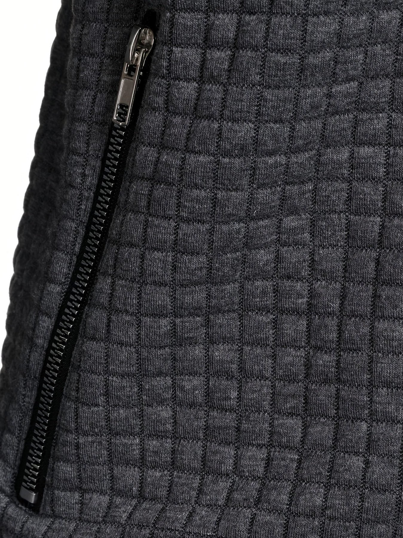 Quilted Zip-Up Jacket with Stand Collar for Men - View 11