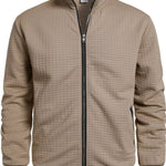Quilted Zip-Up Jacket with Stand Collar for Men - View 13