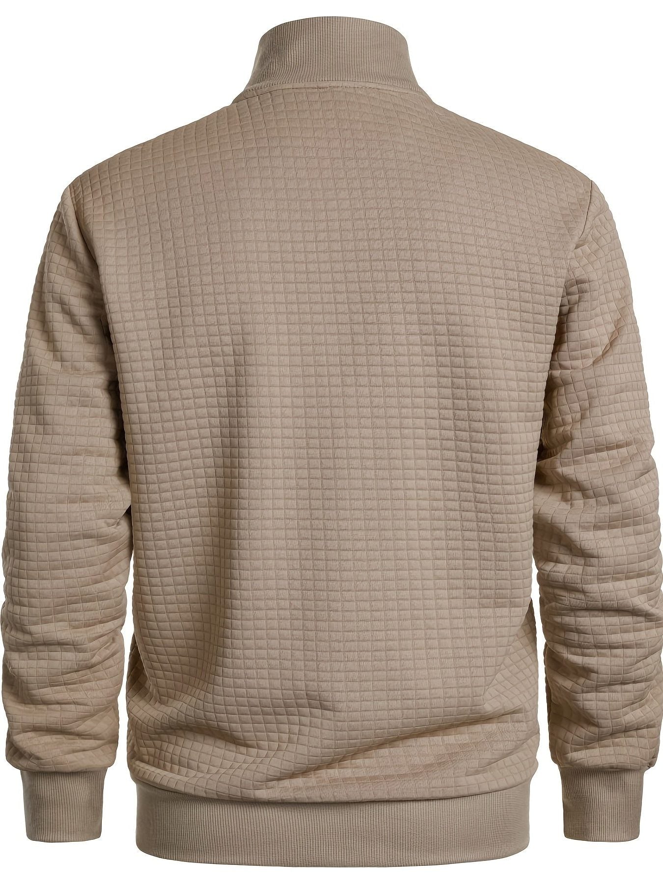 Quilted Zip-Up Jacket with Stand Collar for Men - View 14