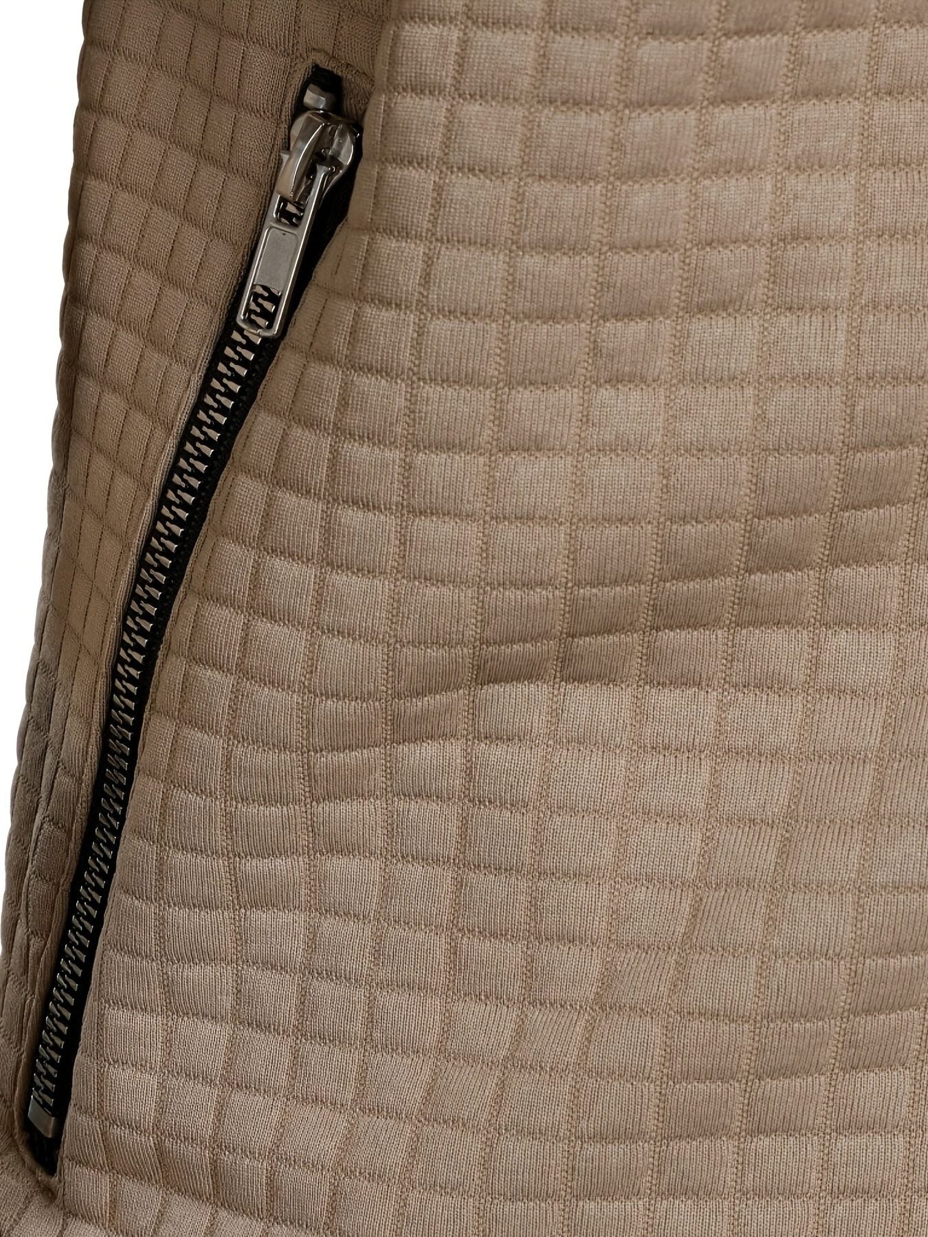 Quilted Zip-Up Jacket with Stand Collar for Men - View 15