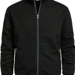 Quilted Zip-Up Jacket with Stand Collar for Men - View 17