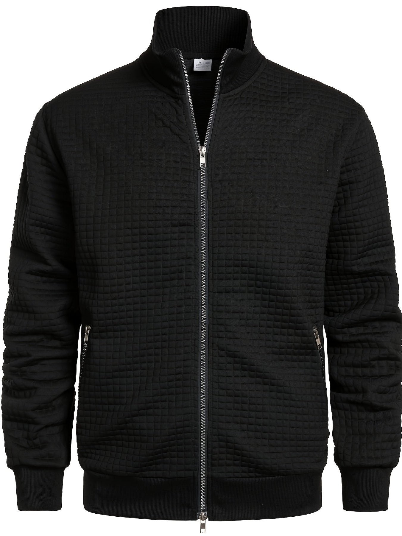 Quilted Zip-Up Jacket with Stand Collar for Men - View 17
