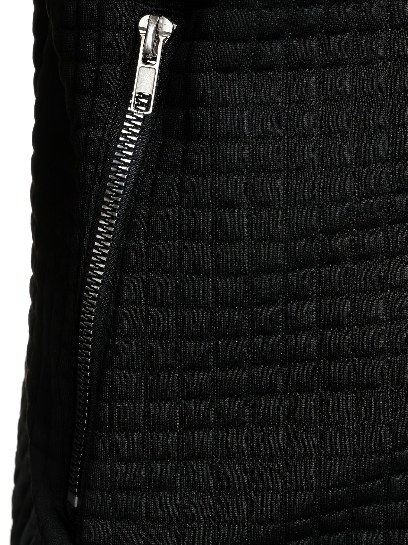 Quilted Zip-Up Jacket with Stand Collar for Men - View 19