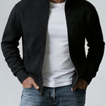 Quilted Zip-Up Jacket with Stand Collar for Men - View 3