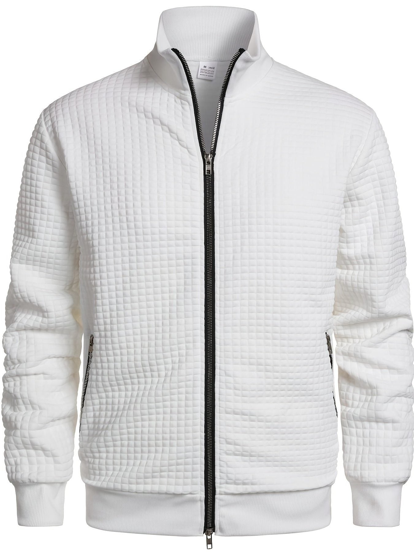 Quilted Zip-Up Jacket with Stand Collar for Men - View 6