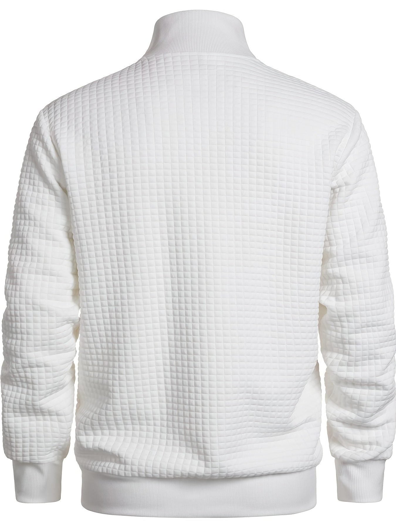 Quilted Zip-Up Jacket with Stand Collar for Men - View 7