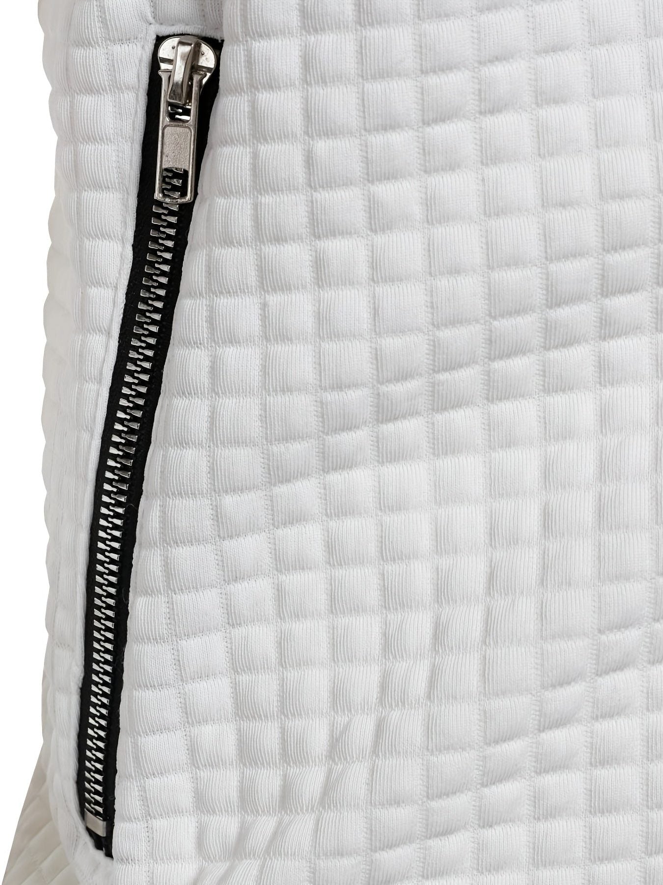 Quilted Zip-Up Jacket with Stand Collar for Men - View 8