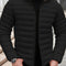 Quilted Zip-Up Puffer Jacket for Men - Black