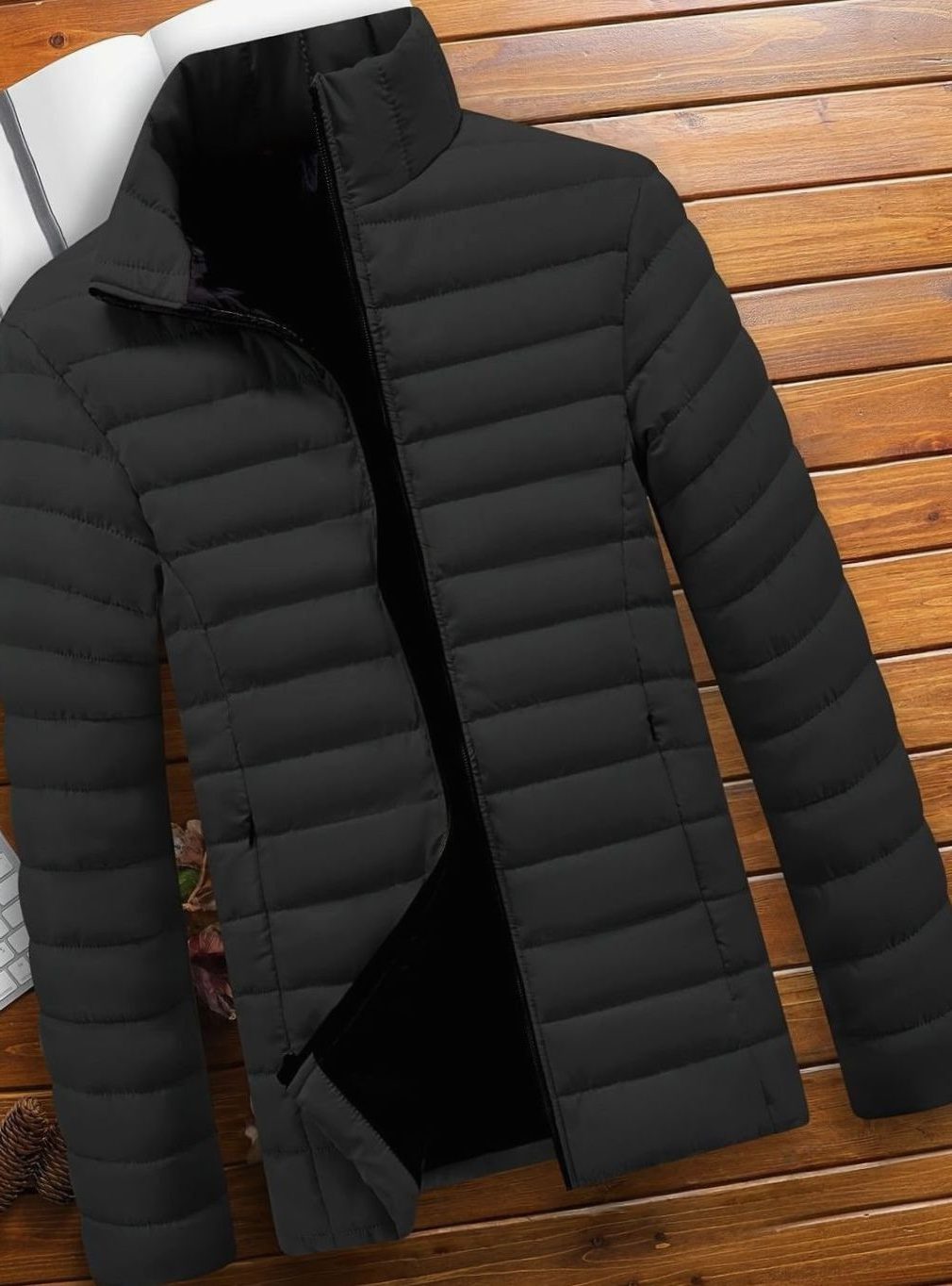 Quilted Zip-Up Puffer Jacket for Men - View 12