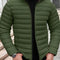 Quilted Zip-Up Puffer Jacket for Men - Green