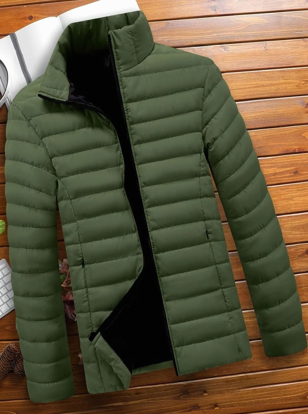 Quilted Zip-Up Puffer Jacket for Men - View 22