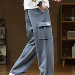 Relaxed Fit Cargo Sweatpants for Men - Dark Gray