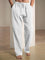 Relaxed Fit Drawstring Straight Leg Trousers for Men