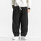 Ribbed Corduroy Relaxed Fit Trousers for Men - Black