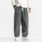 Ribbed Corduroy Relaxed Fit Trousers for Men - Gray