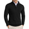 Slim Fit Ribbed Half-Zip Sweater with Stand Collar for Men