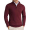 Slim Fit Ribbed Half-Zip Sweater with Stand Collar for Men