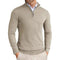 Slim Fit Ribbed Half-Zip Sweater with Stand Collar for Men