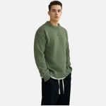 Ribbed Knit Crew Neck Pullover for Men - View 2