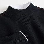 Ribbed Knit Crew Neck Sweater for Men