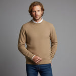 Ribbed Knit Crew Neck Sweater for Men