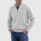 Textured Knit Half-Zip Sweater with Stand Collar for Men
