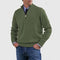 Textured Knit Half-Zip Sweater with Stand Collar for Men